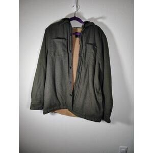 Men's Tony Hawk Jacket Sz L Forrest Green Warm Skater Hooded